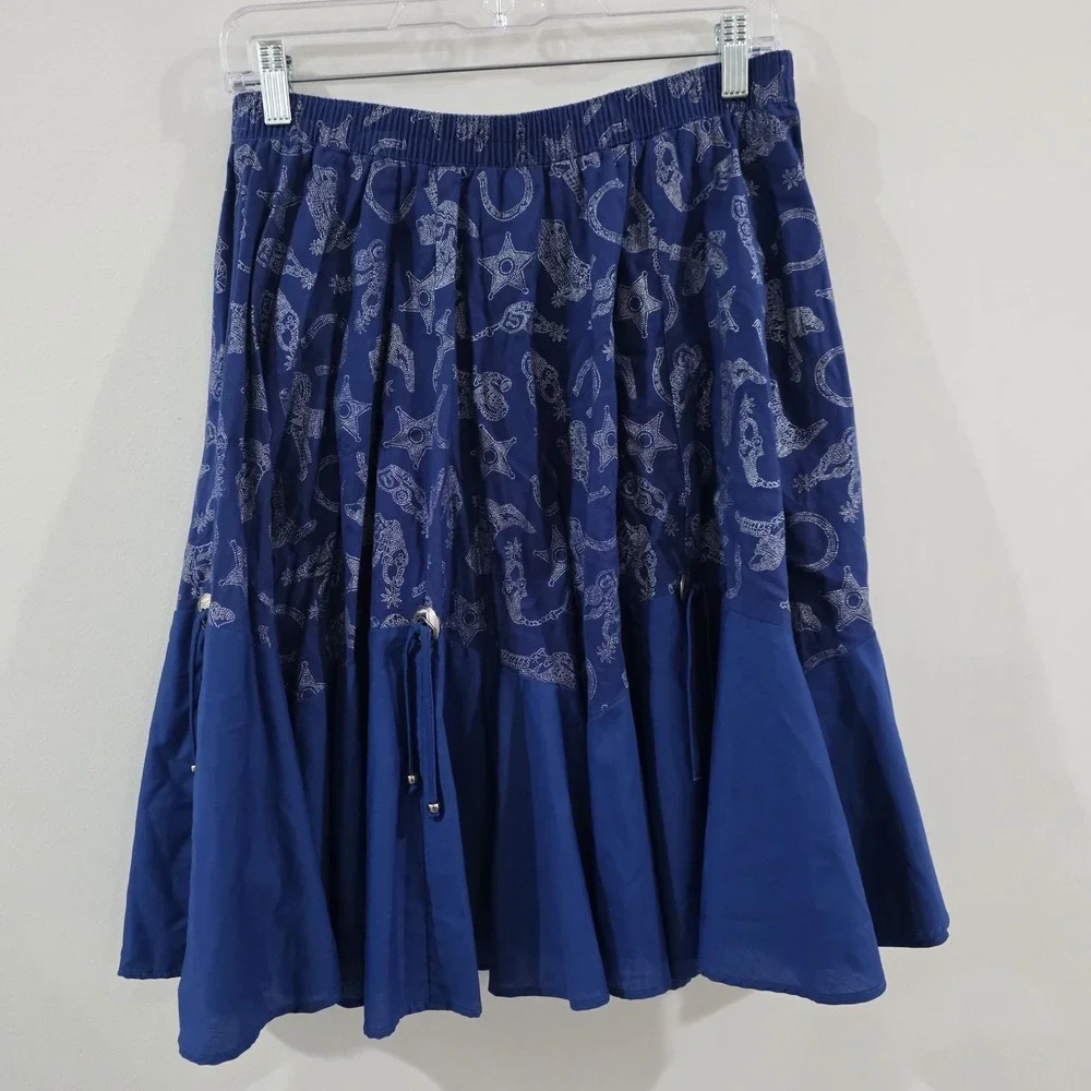 Malco Modes Womens Pleated Skirt Size Medium‎ Cowgirl Rodeo Western Line Dancing